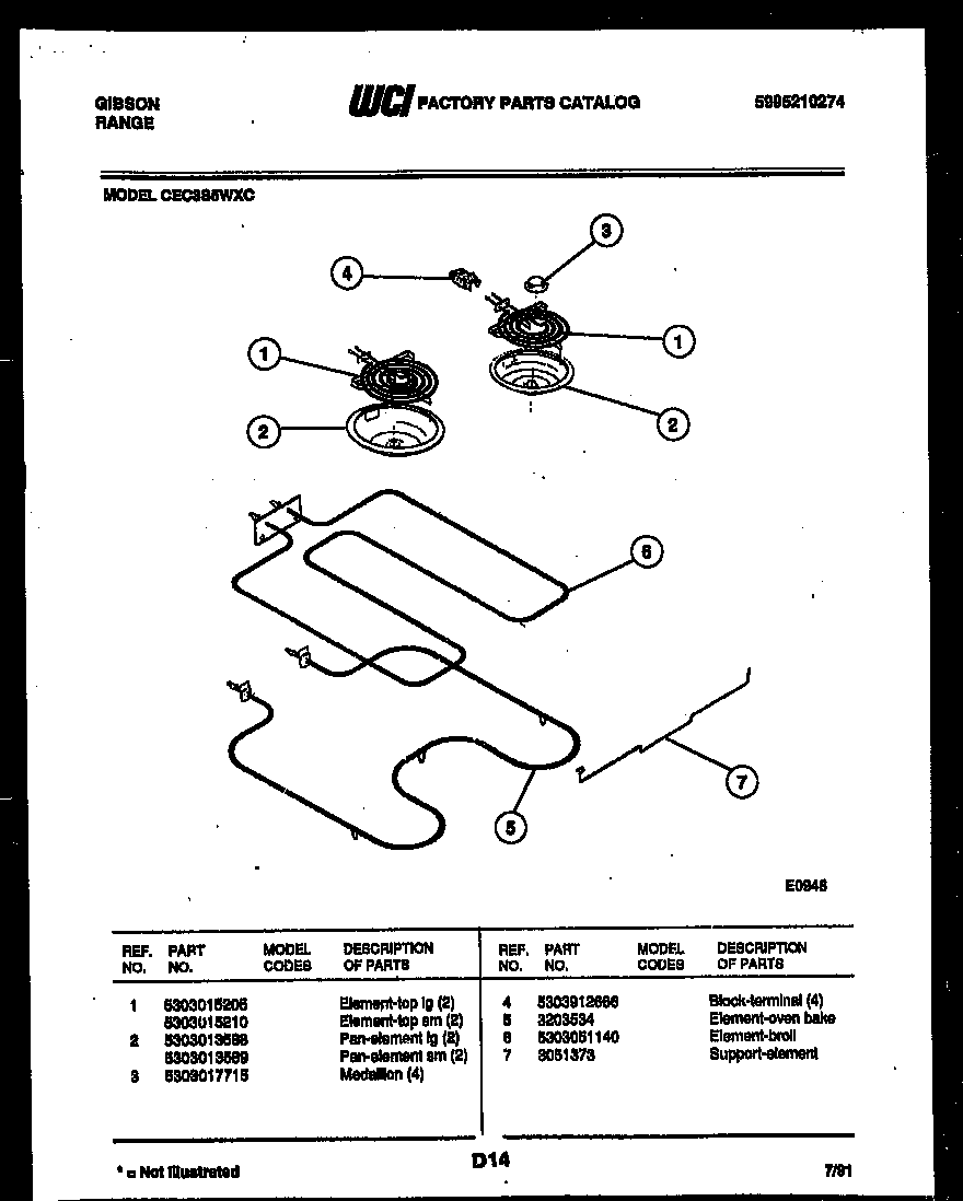 Gibson CEC3S5WXC broiler parts diagram