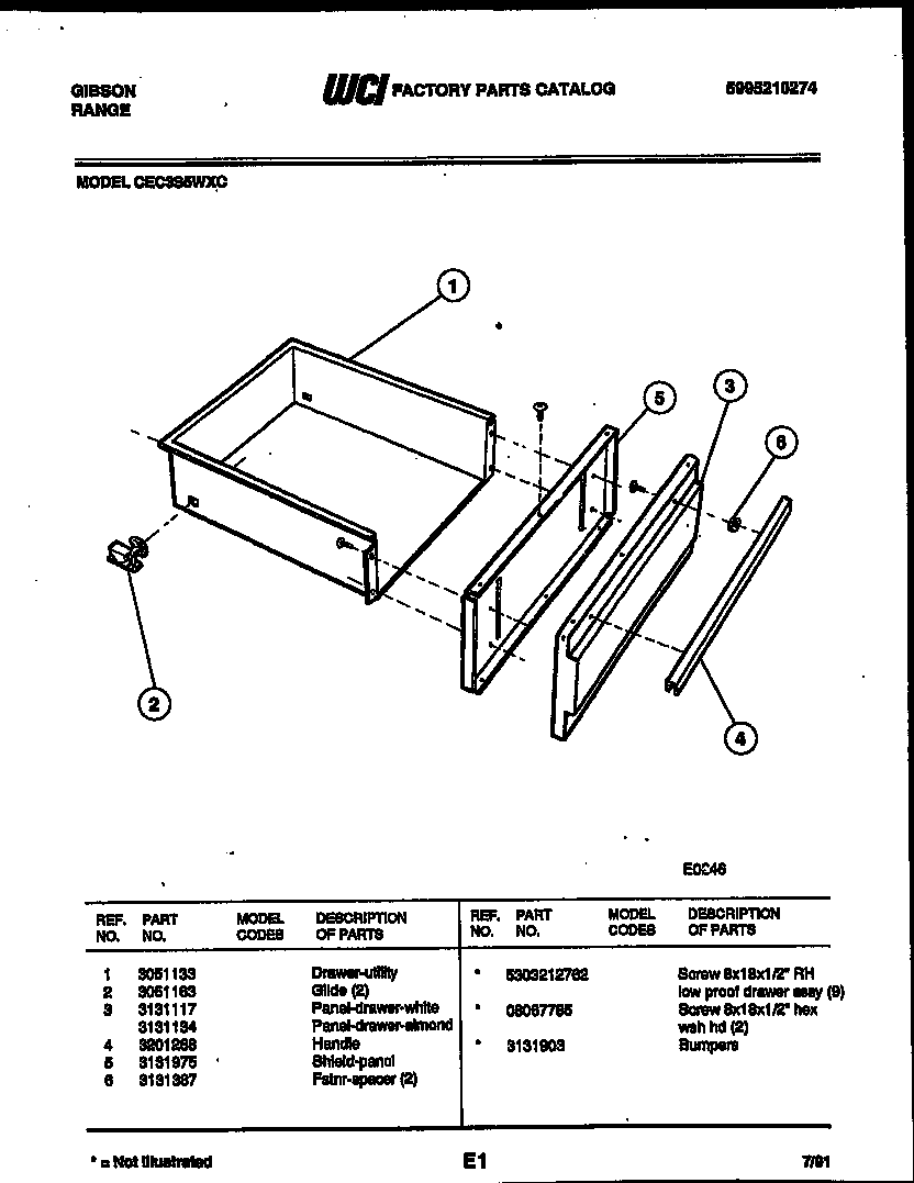 Gibson CEC3S5WXC body parts diagram