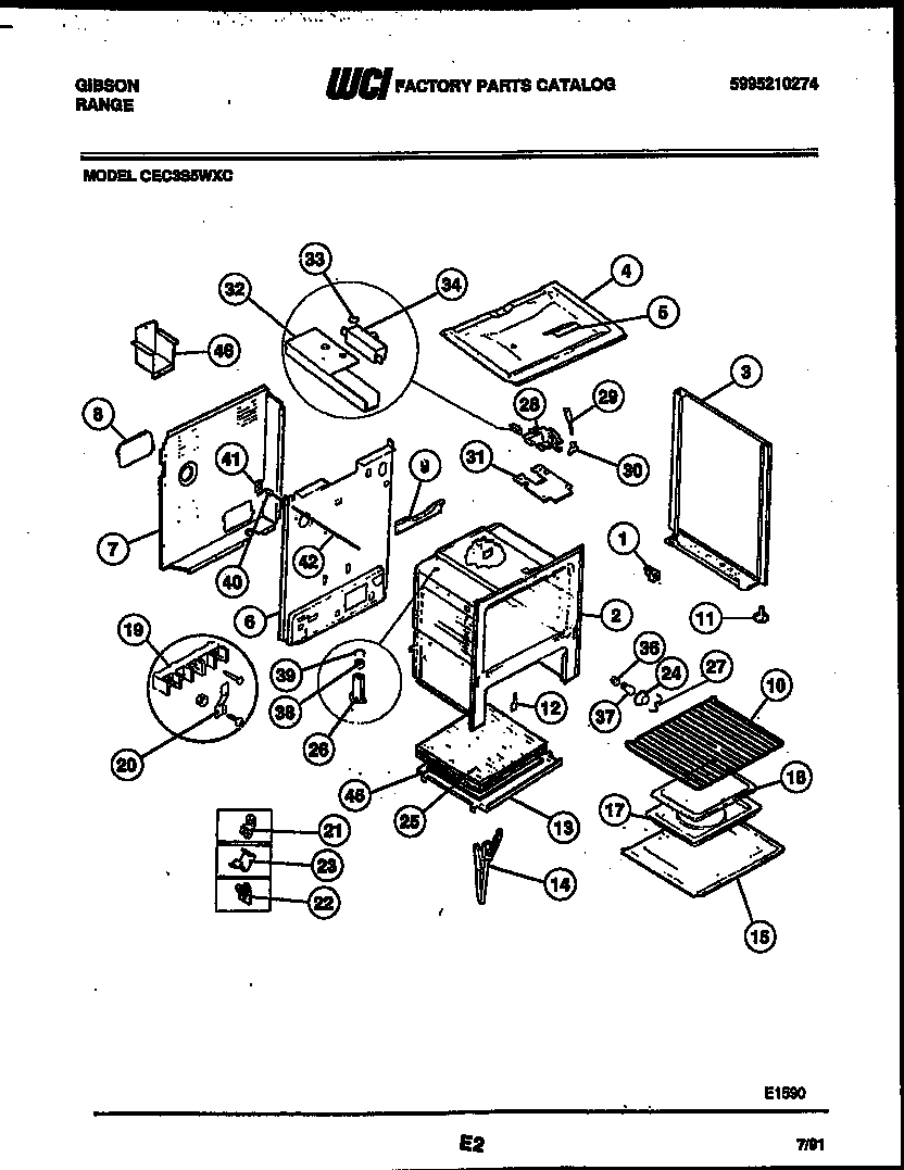 Gibson CEC3S5WXC backguard diagram