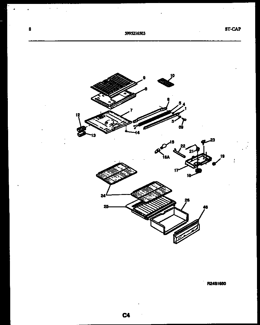 Gibson RT15F3YX4B shelves and supports diagram