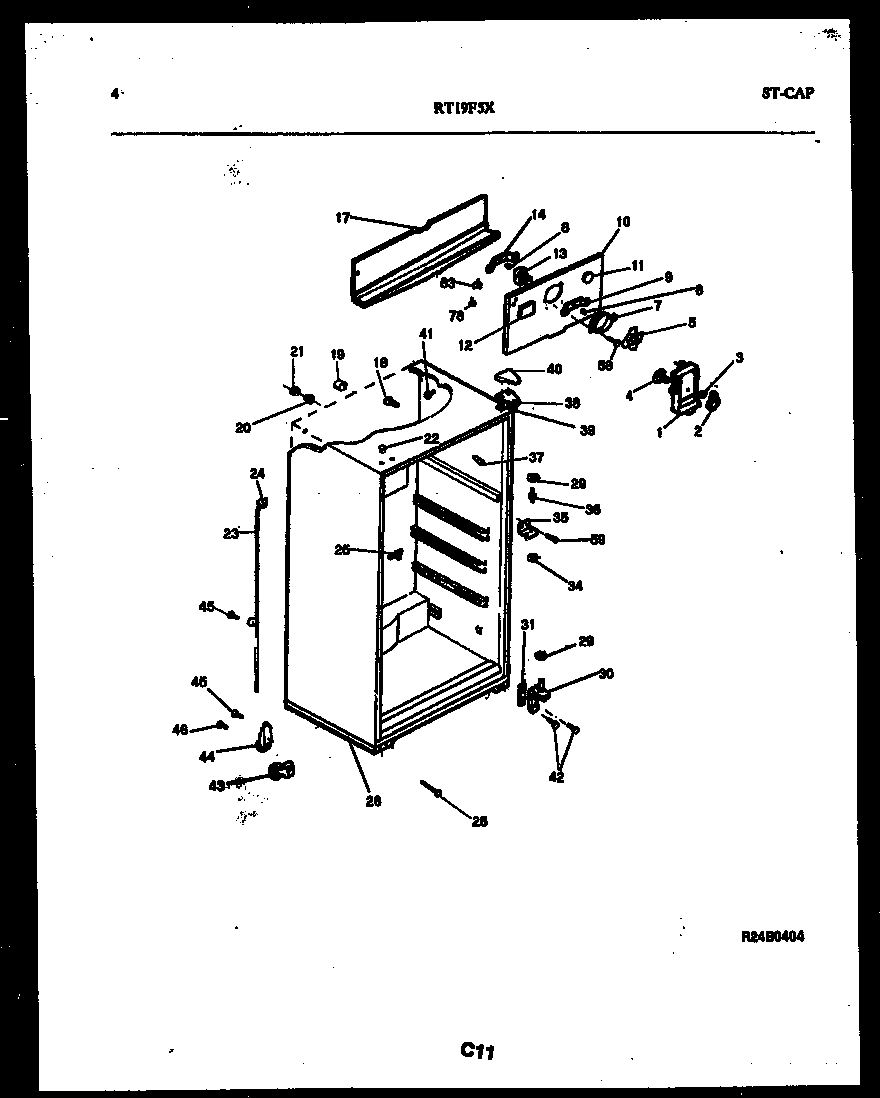Gibson RT19F5DX3A cabinet parts diagram