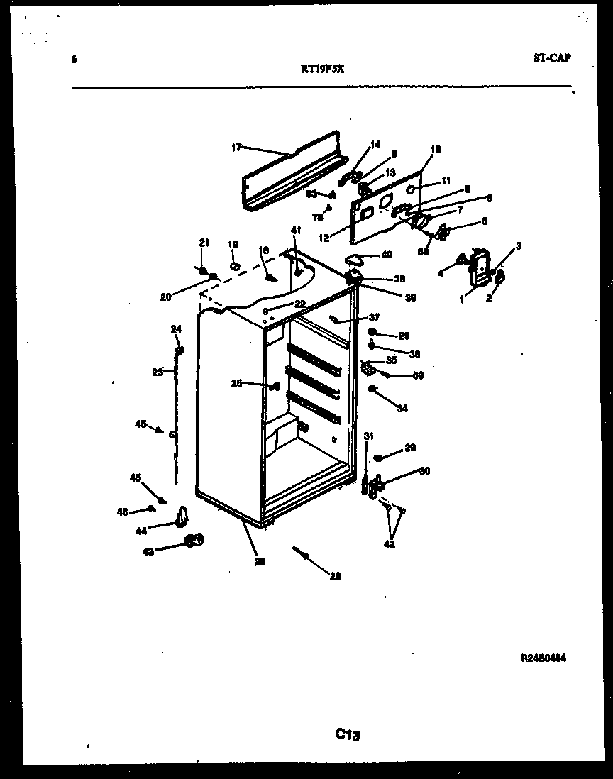 Gibson RT19F5DX3A cabinet parts diagram