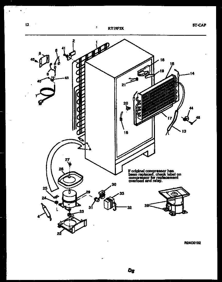 Gibson RT19F5DX3A system and automatic defrost parts diagram