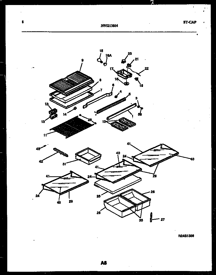 Gibson RT21F7WX3C shelves and supports diagram