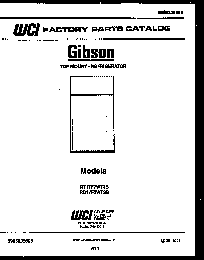 Gibson RD17F2WT3B cover page diagram