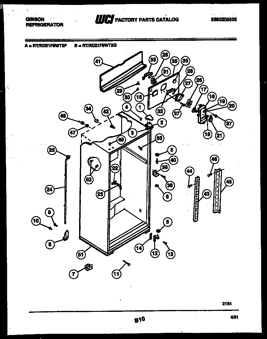 Gibson RT21F9WT3F cabinet parts diagram