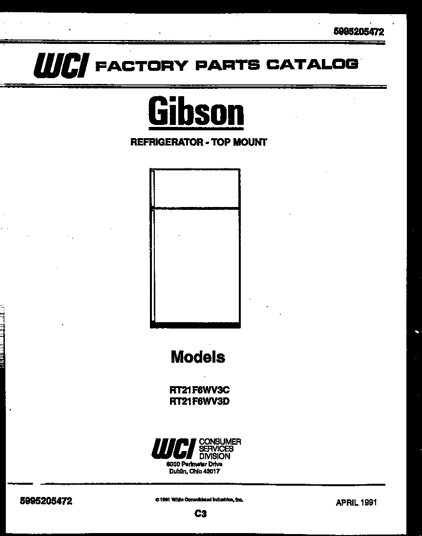 Gibson RT21F6WV3D cover page diagram