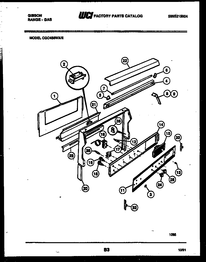 Gibson CGC4S8WXE backguard diagram