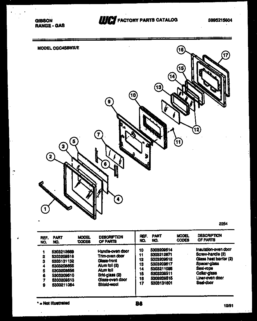 Gibson CGC4S8WXE door parts diagram