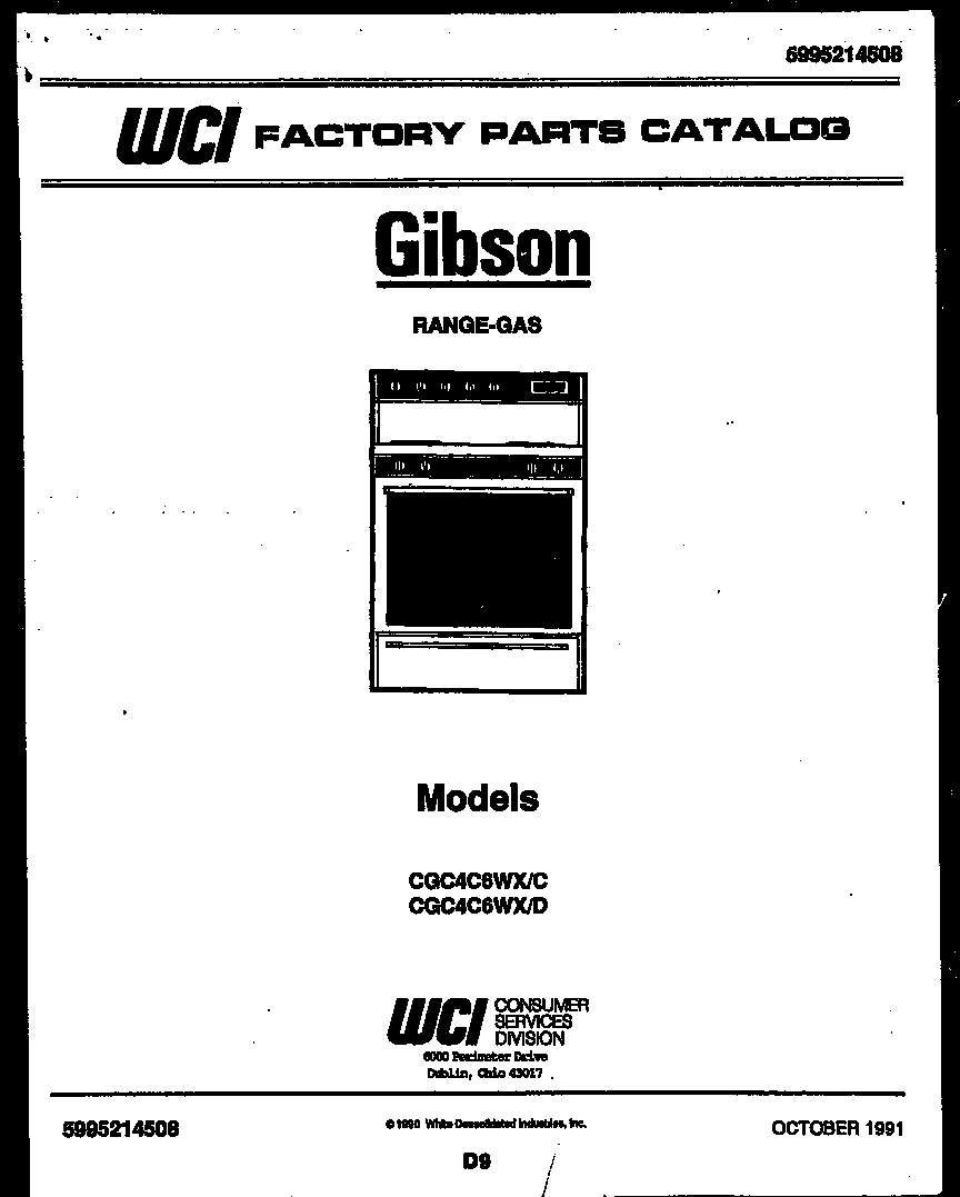 Gibson CGC4C6WXD cover page diagram