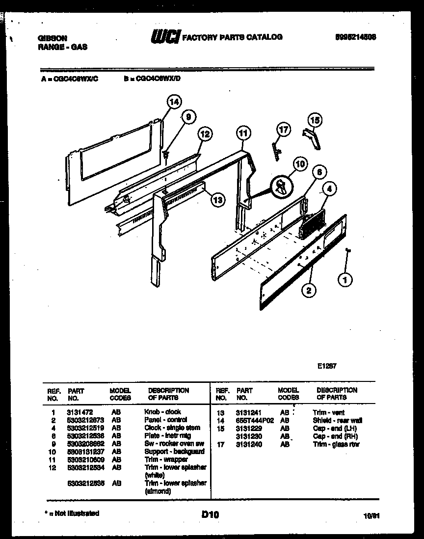 Gibson CGC4C6WXD backguard diagram