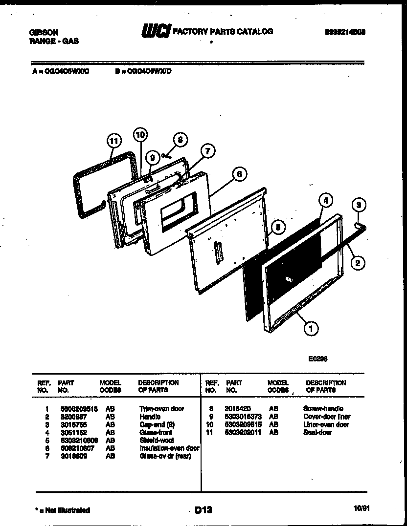 Gibson CGC4C6WXD door parts diagram