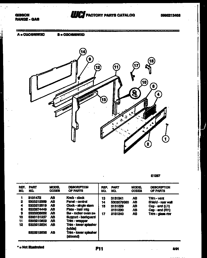 Gibson CGC4M6WXD backguard diagram