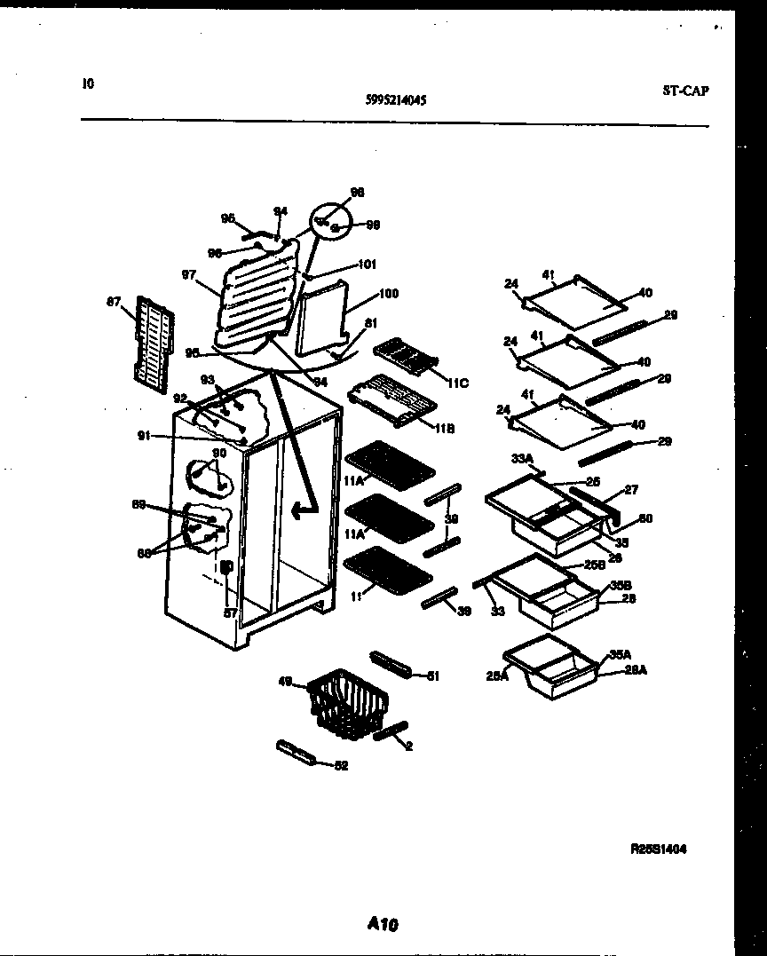 Gibson RS24F9WX1C shelves and supports diagram