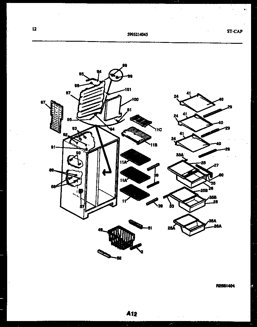 Gibson RS24F9WX1C shelves and supports diagram