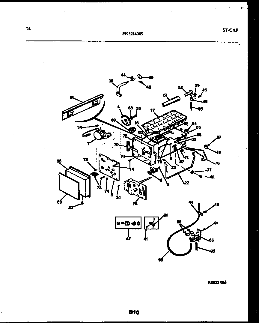 Gibson RS24F9WX1C ice maker and ice maker installation parts diagram