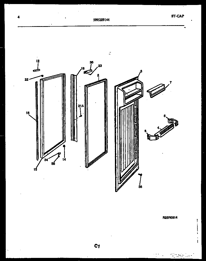 Gibson RS22F8WX1A refrigerator door parts diagram