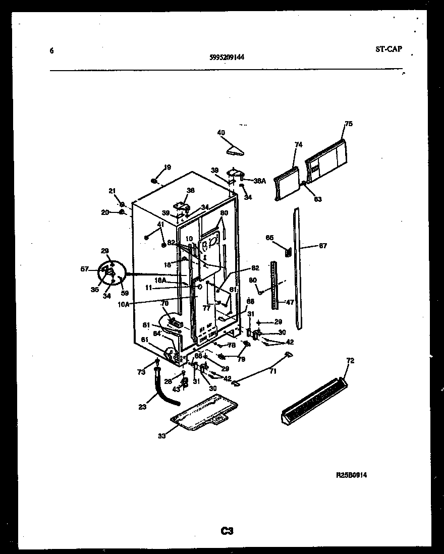 Gibson RS22F8WX1A cabinet parts diagram