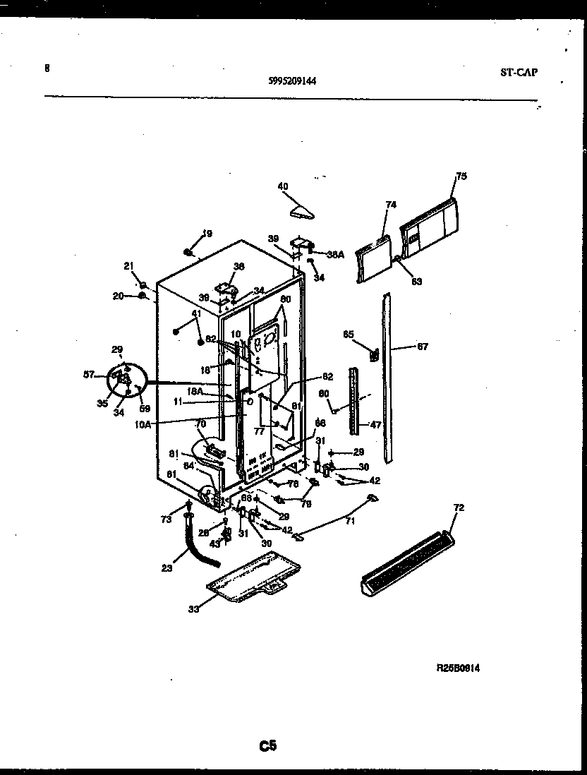 Gibson RS22F8WX1A cabinet parts diagram