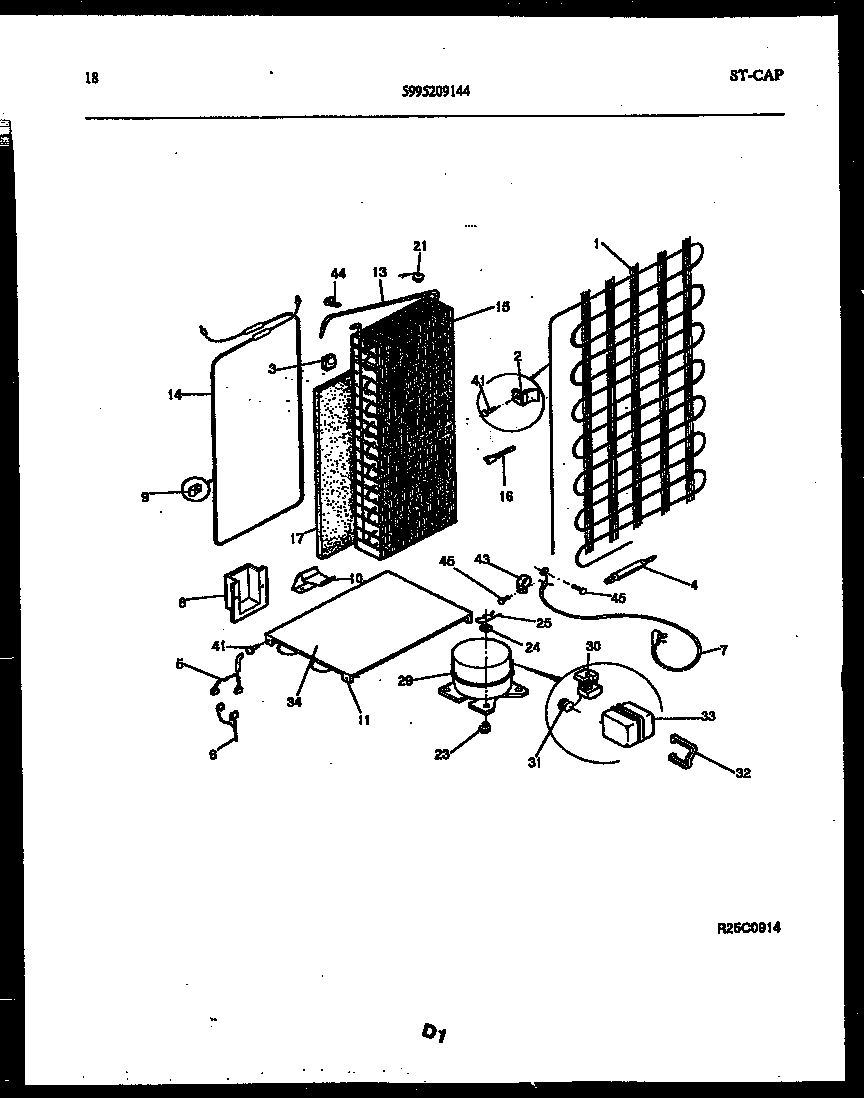 Gibson RS22F8WX1A system and automatic defrost parts diagram