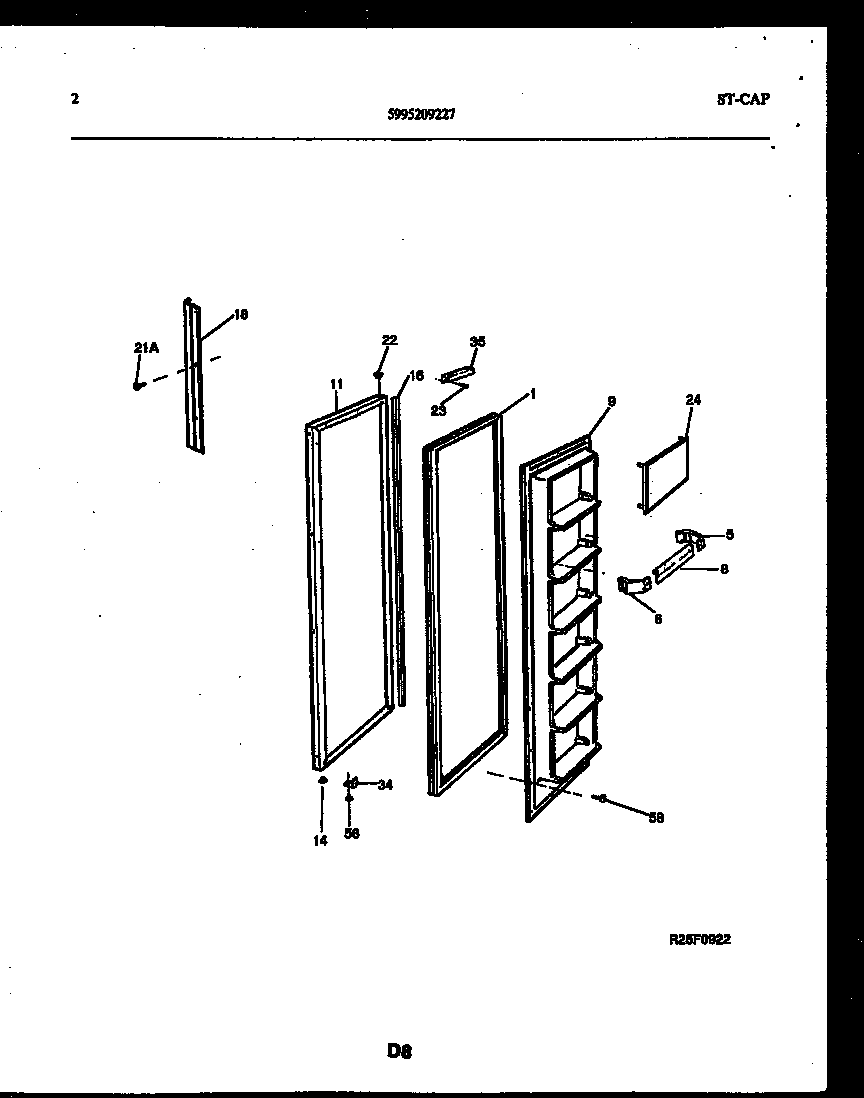 Gibson RS22F5YX1B freezer door parts diagram