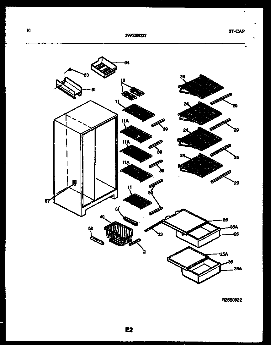 Gibson RS22F5YX1B shelves and supports diagram