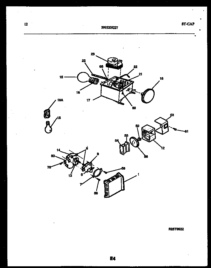 Gibson RS22F5YX1B refrigerator control assembly, damper control assembly and f diagram
