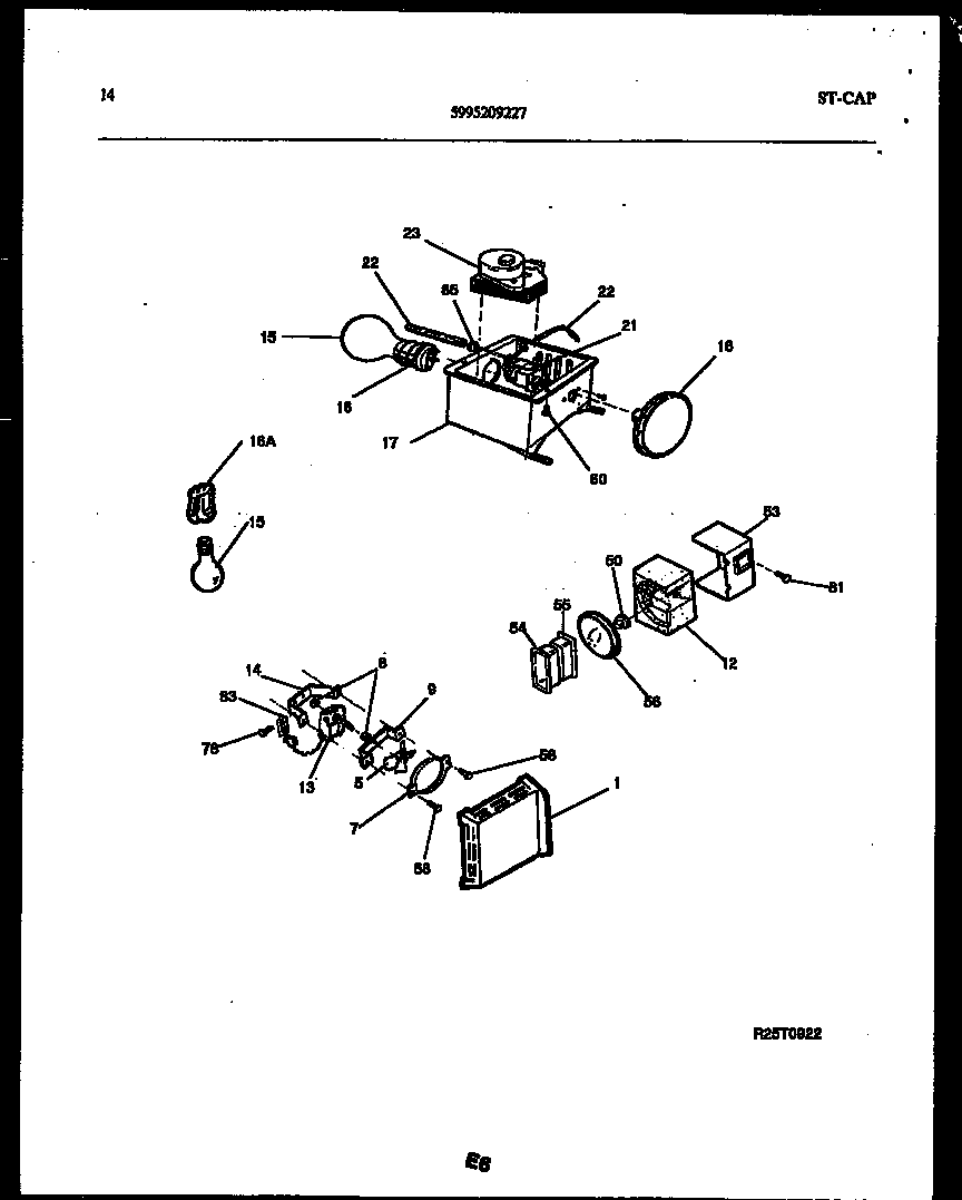 Gibson RS22F5YX1B refrigerator control assembly, damper control assembly and f diagram