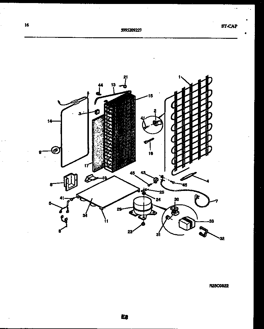 Gibson RS22F5YX1B system and automatic defrost parts diagram