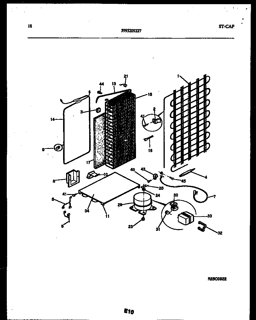Gibson RS22F5YX1B system and automatic defrost parts diagram
