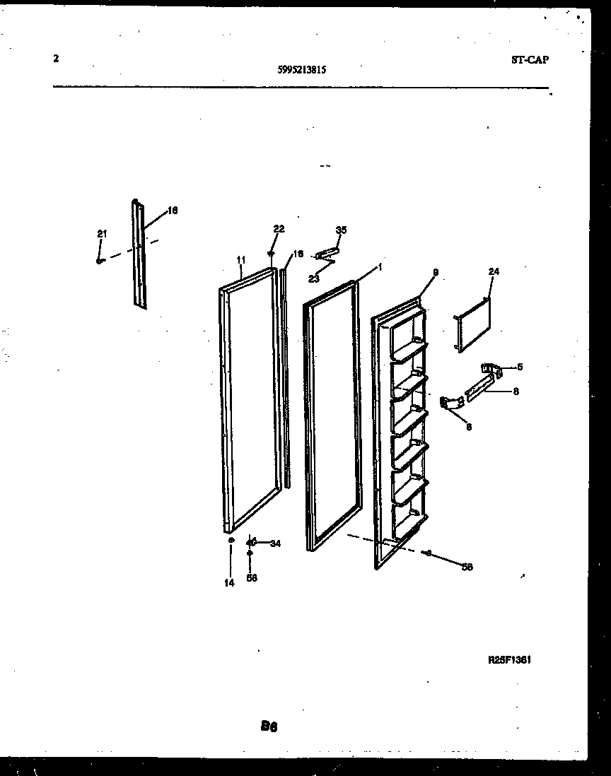 Gibson RS22F5WX1C freezer door parts diagram