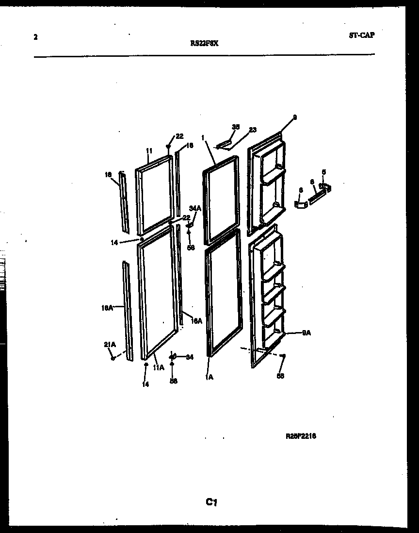 Gibson RS22F8YX1C freezer door parts diagram