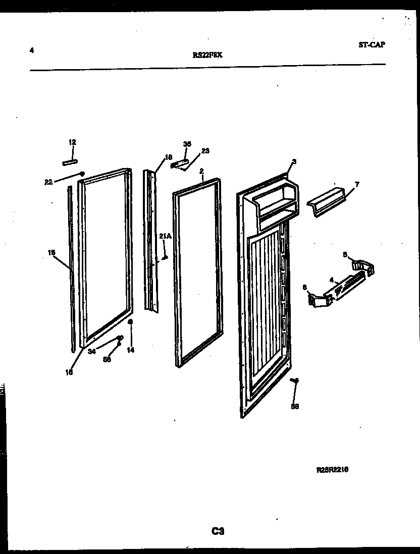 Gibson RS22F8YX1C refrigerator door parts diagram