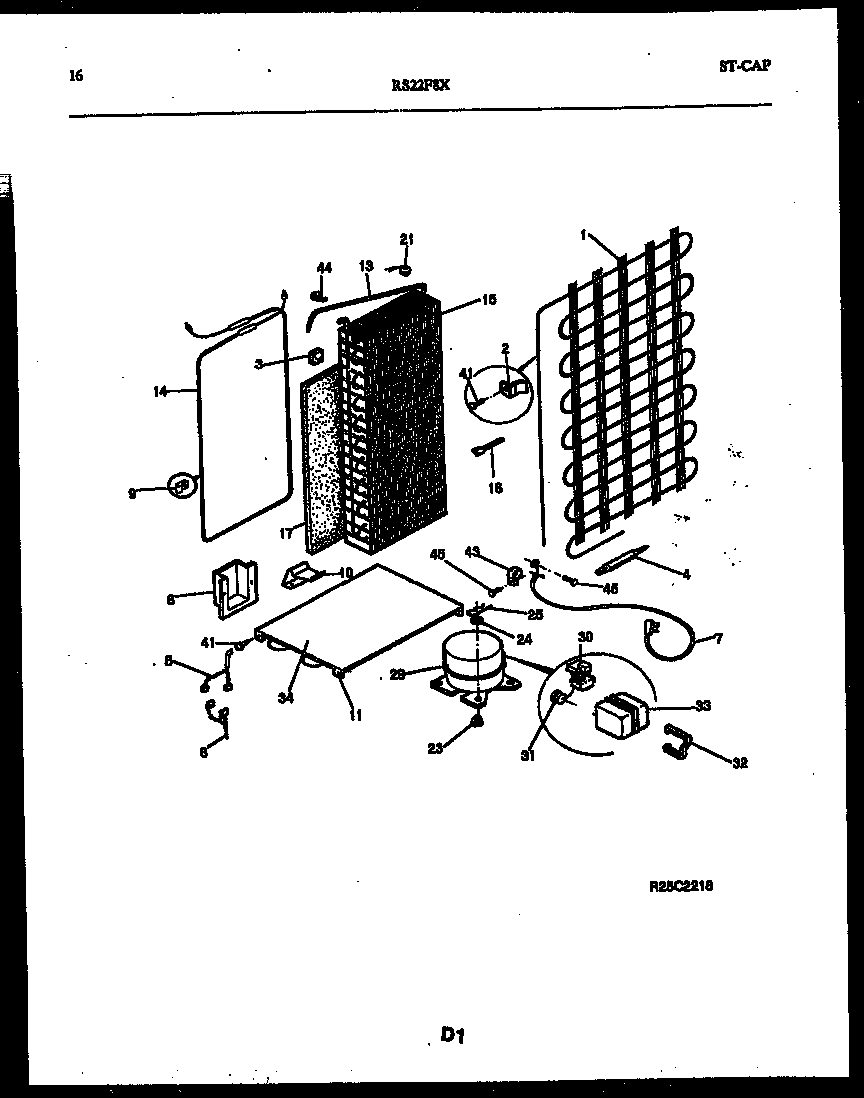 Gibson RS22F8YX1C system and automatic defrost parts diagram