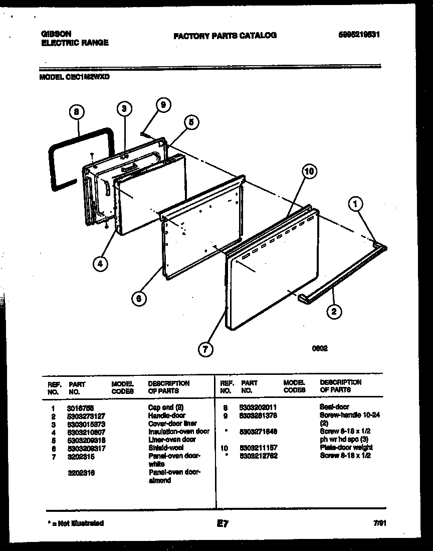 Gibson CEC1M2WXD door parts diagram