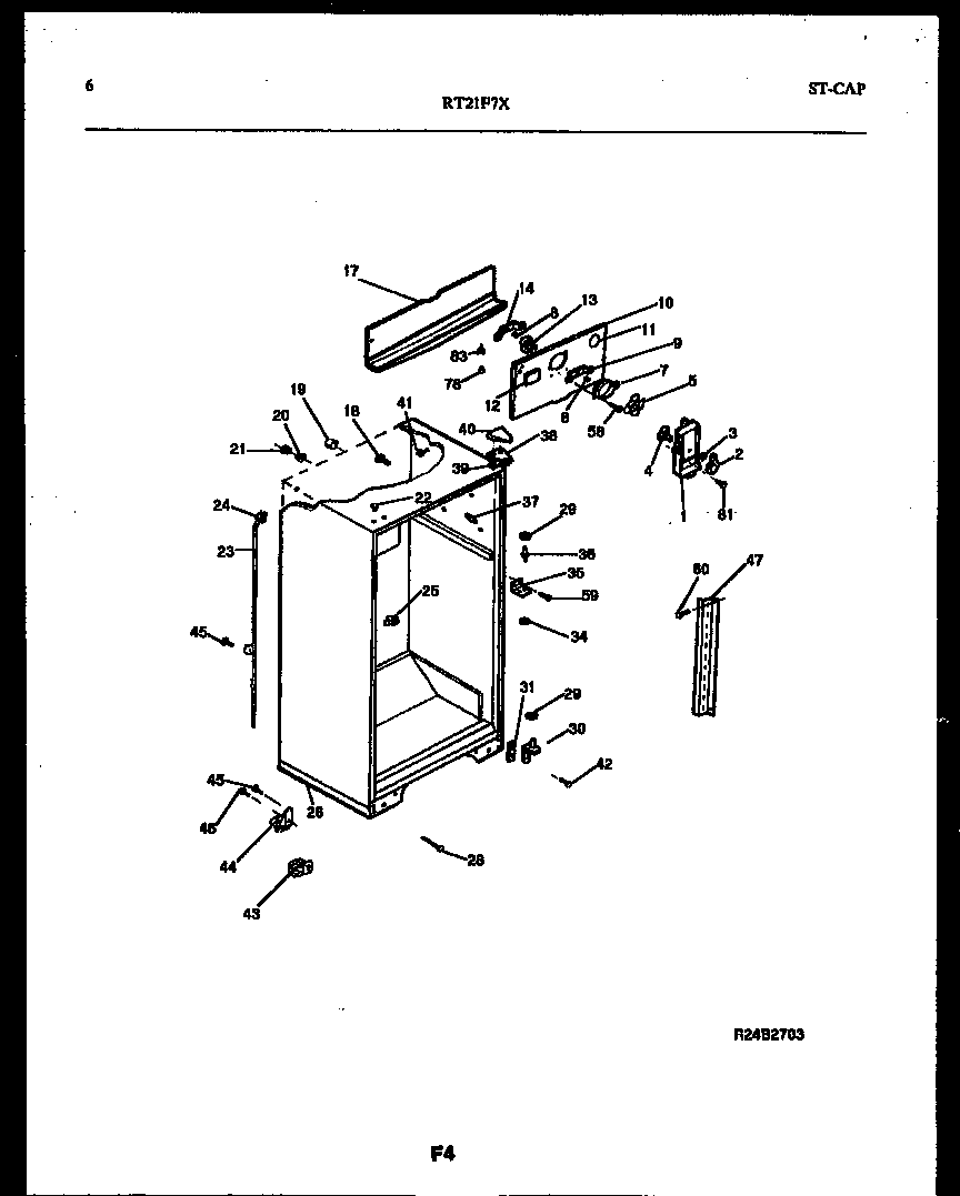 Gibson RT21F7WX3D cabinet parts diagram