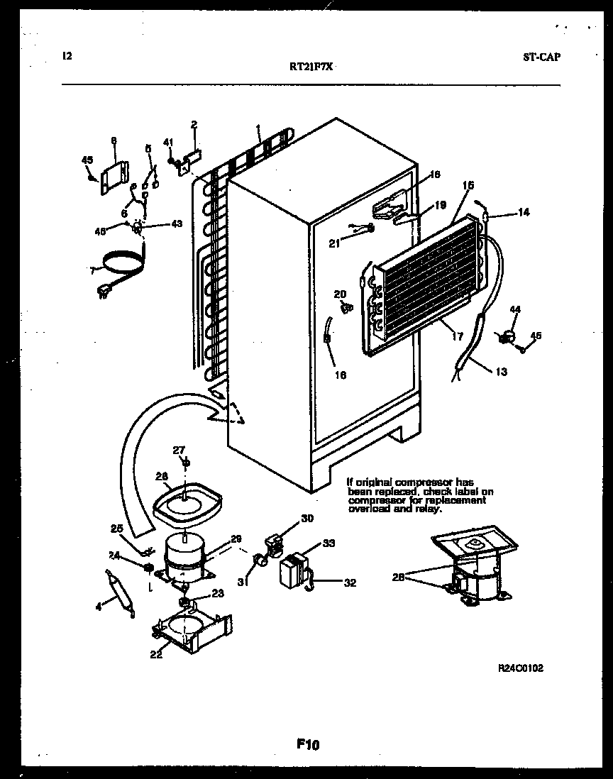 Gibson RT21F7WX3D system and automatic defrost parts diagram