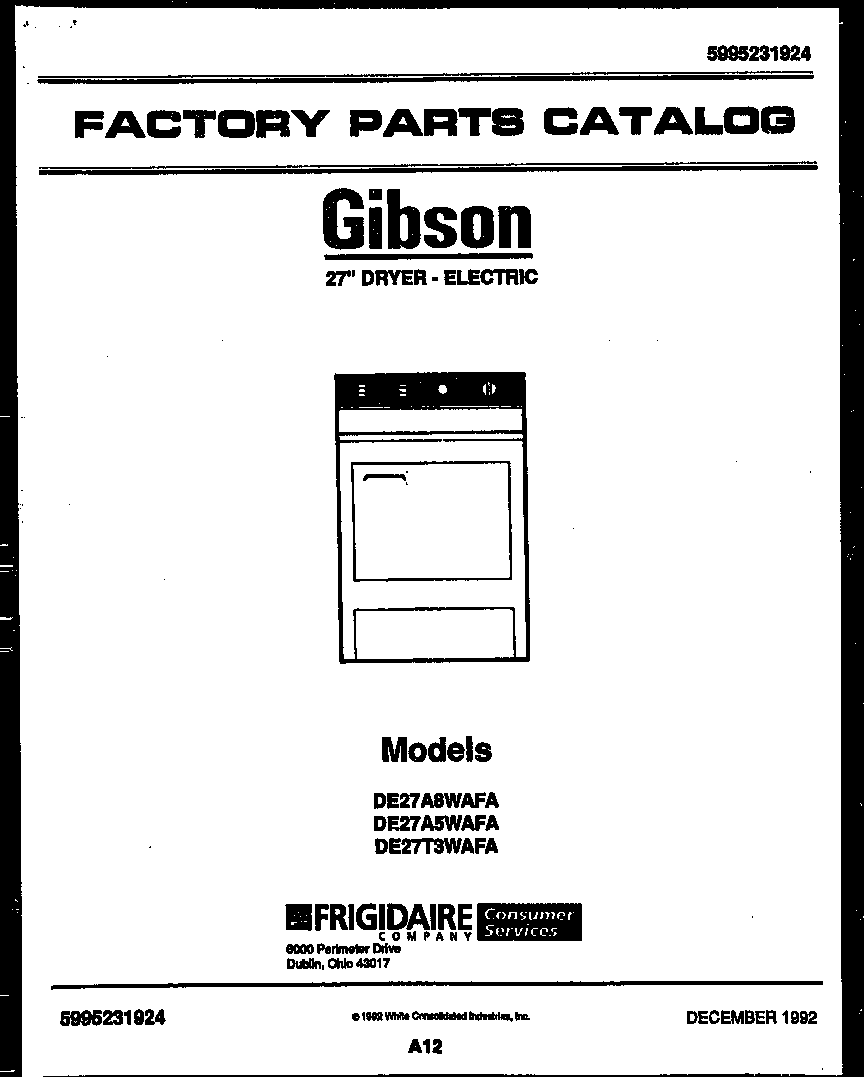 Gibson DE27A5WAFA null diagram