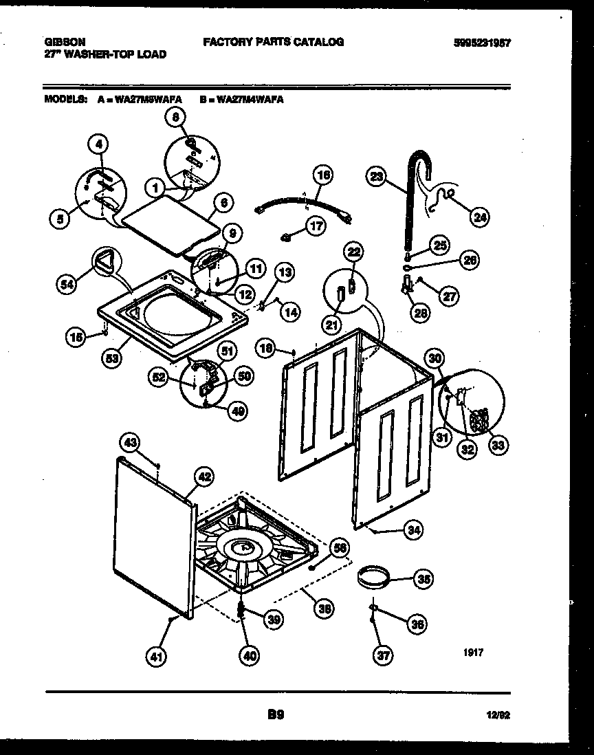 Gibson WA27M4WAFA cabinet parts diagram