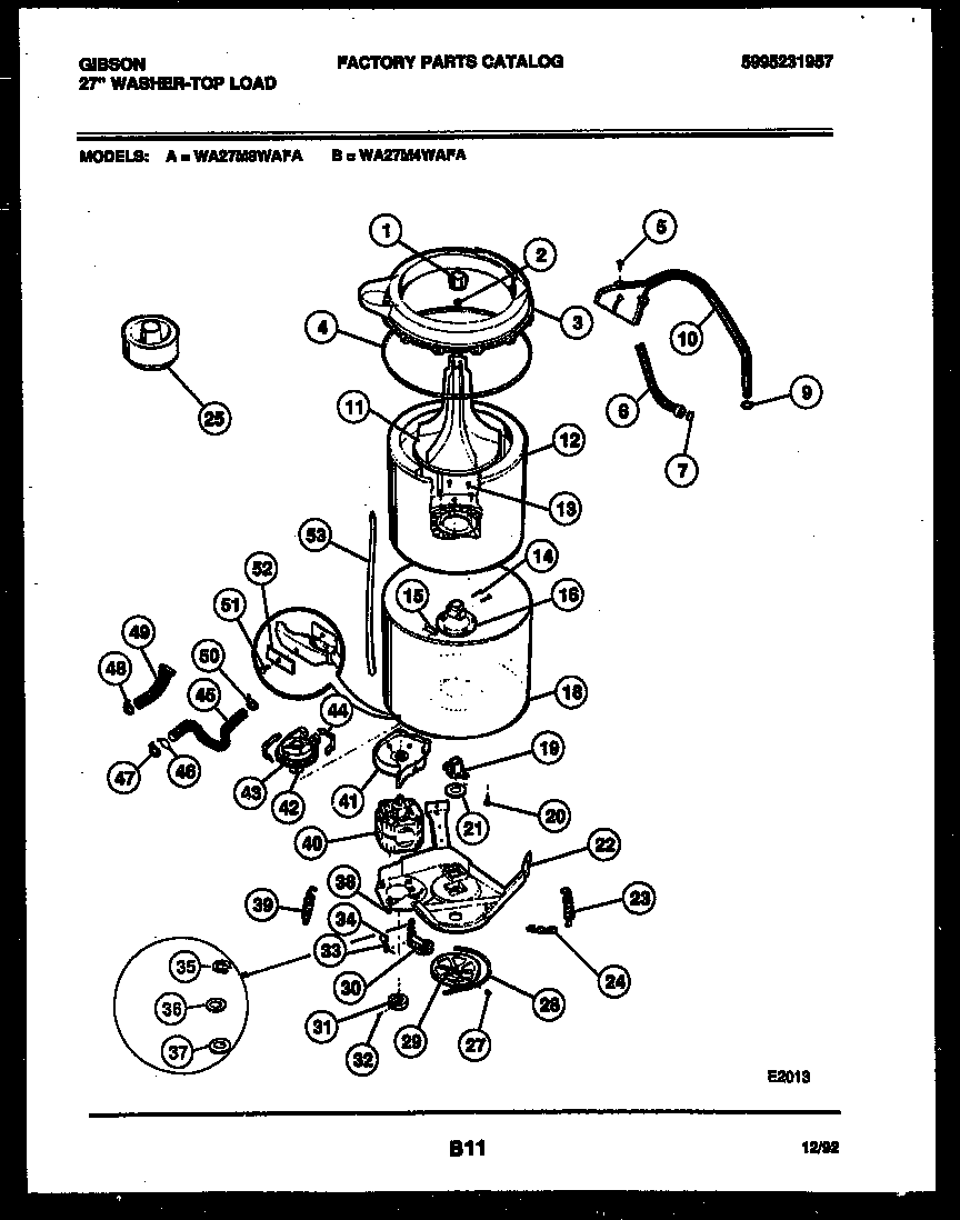 Gibson WA27M4WAFA tub detail diagram