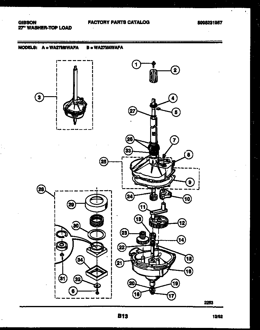 Gibson WA27M4WAFA transmission parts diagram