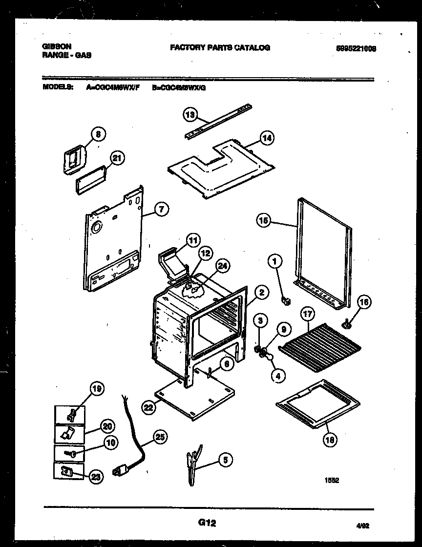 Gibson CGC4M6WXF body parts diagram