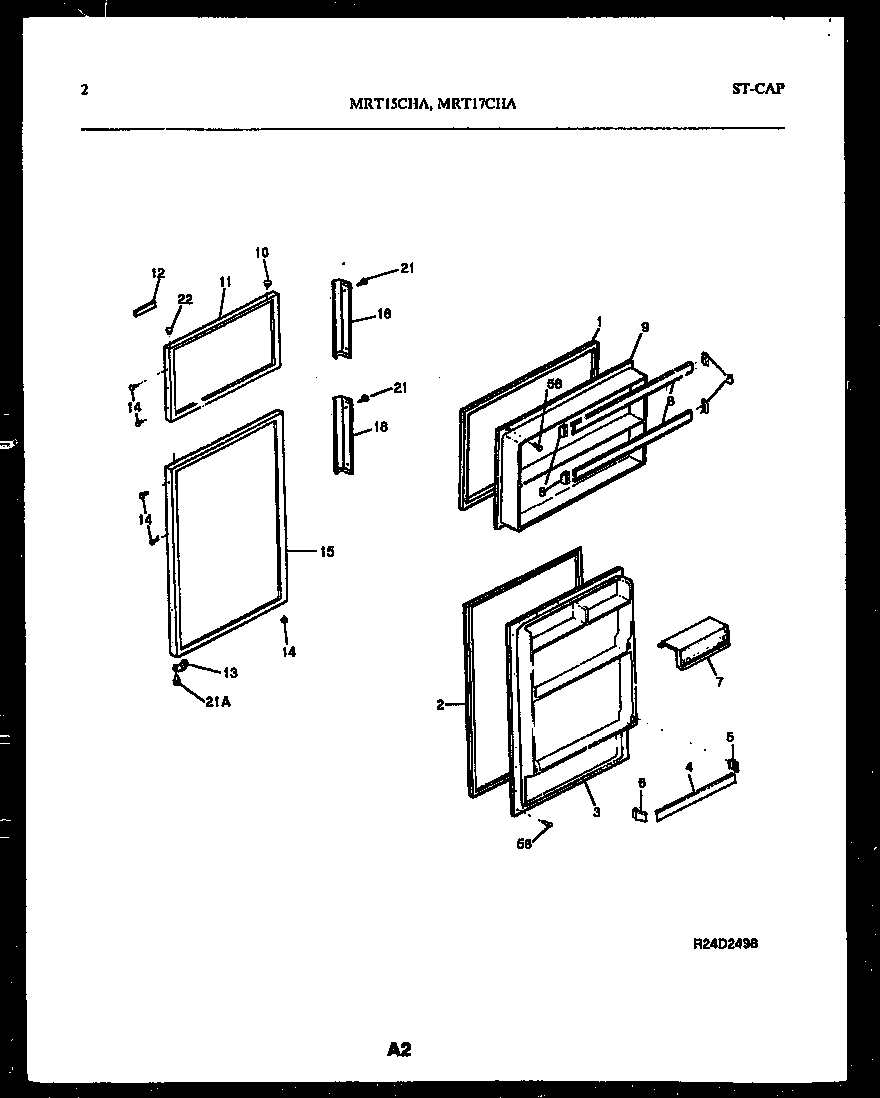 Universal/Multiflex (Frigidaire) MRT17CHAW0 door parts diagram