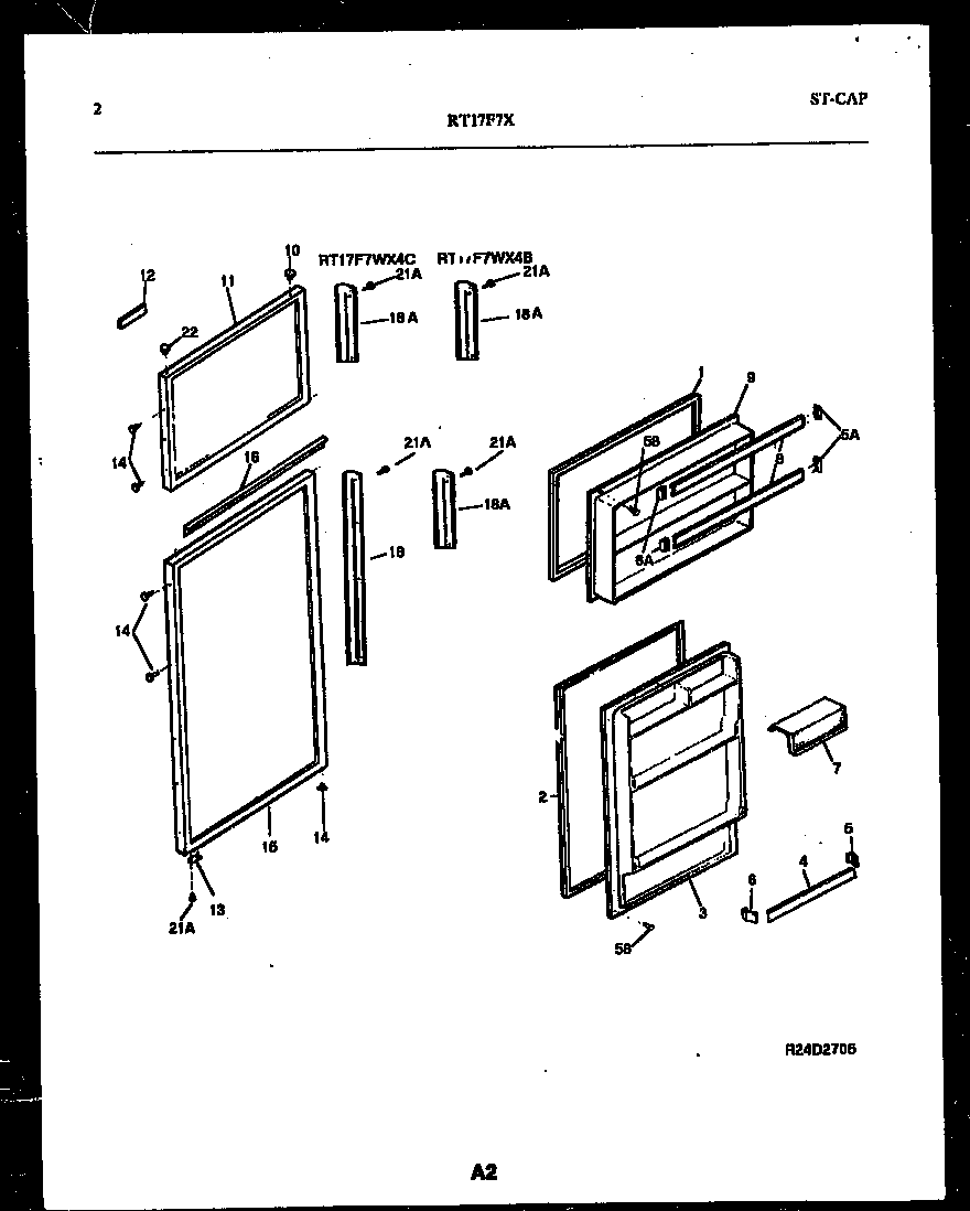 Gibson RT17F7WX4C door parts diagram