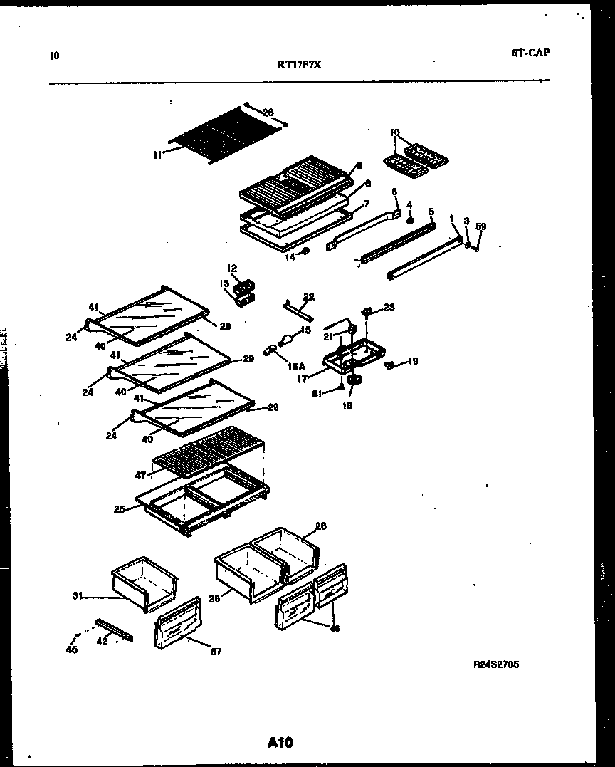 Gibson RT17F7WX4C shelves and supports diagram