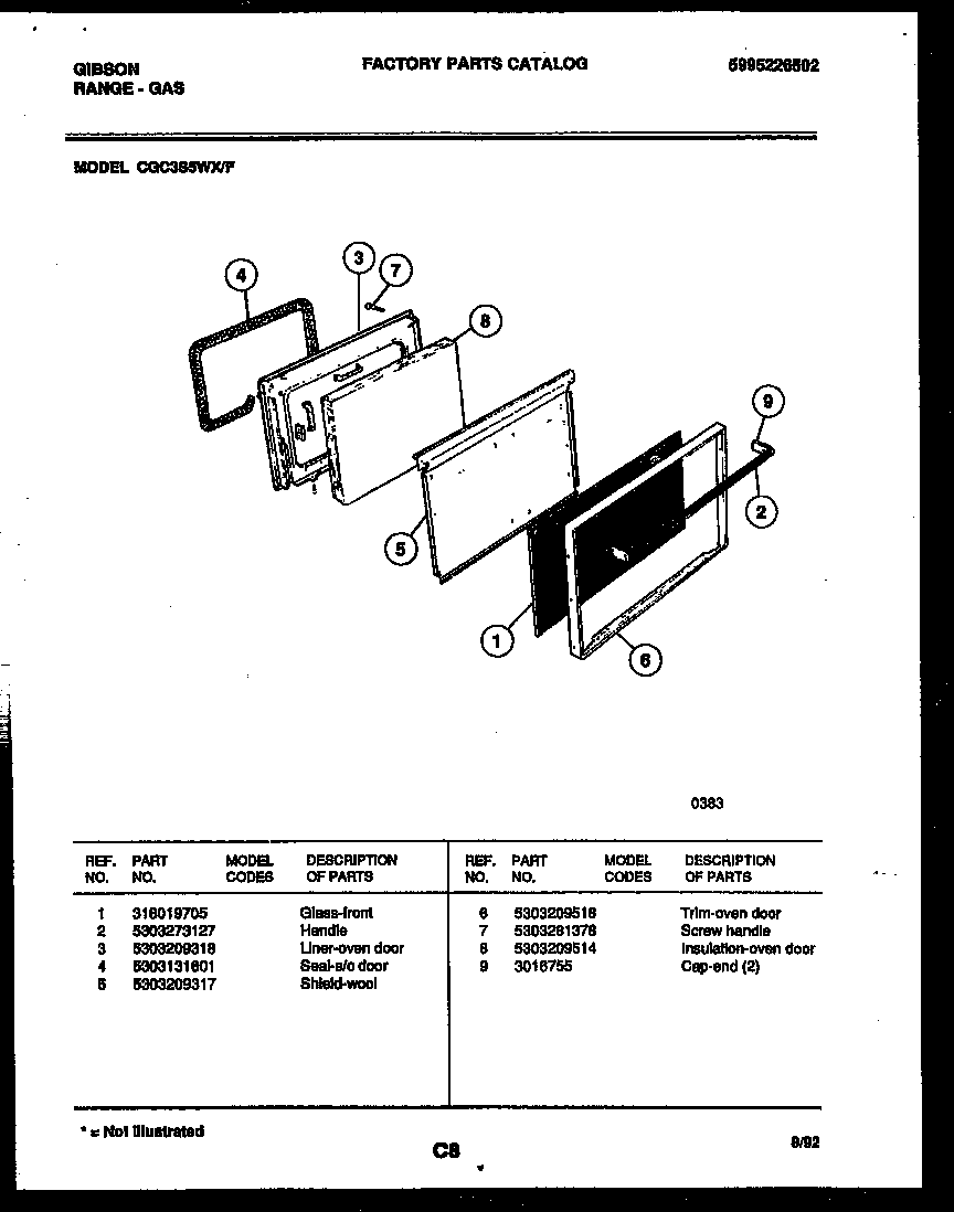 Gibson CGC3S5WXF door parts diagram