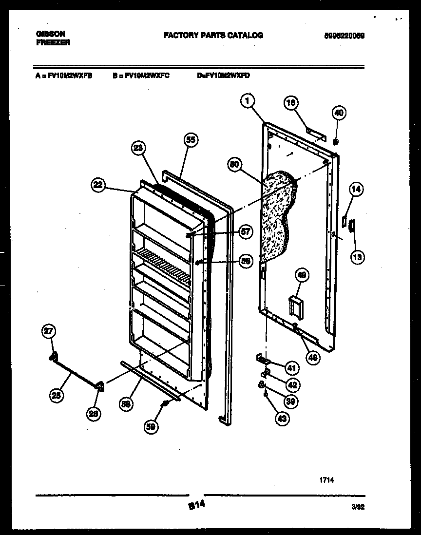 Gibson FV10M2WXFB door parts diagram