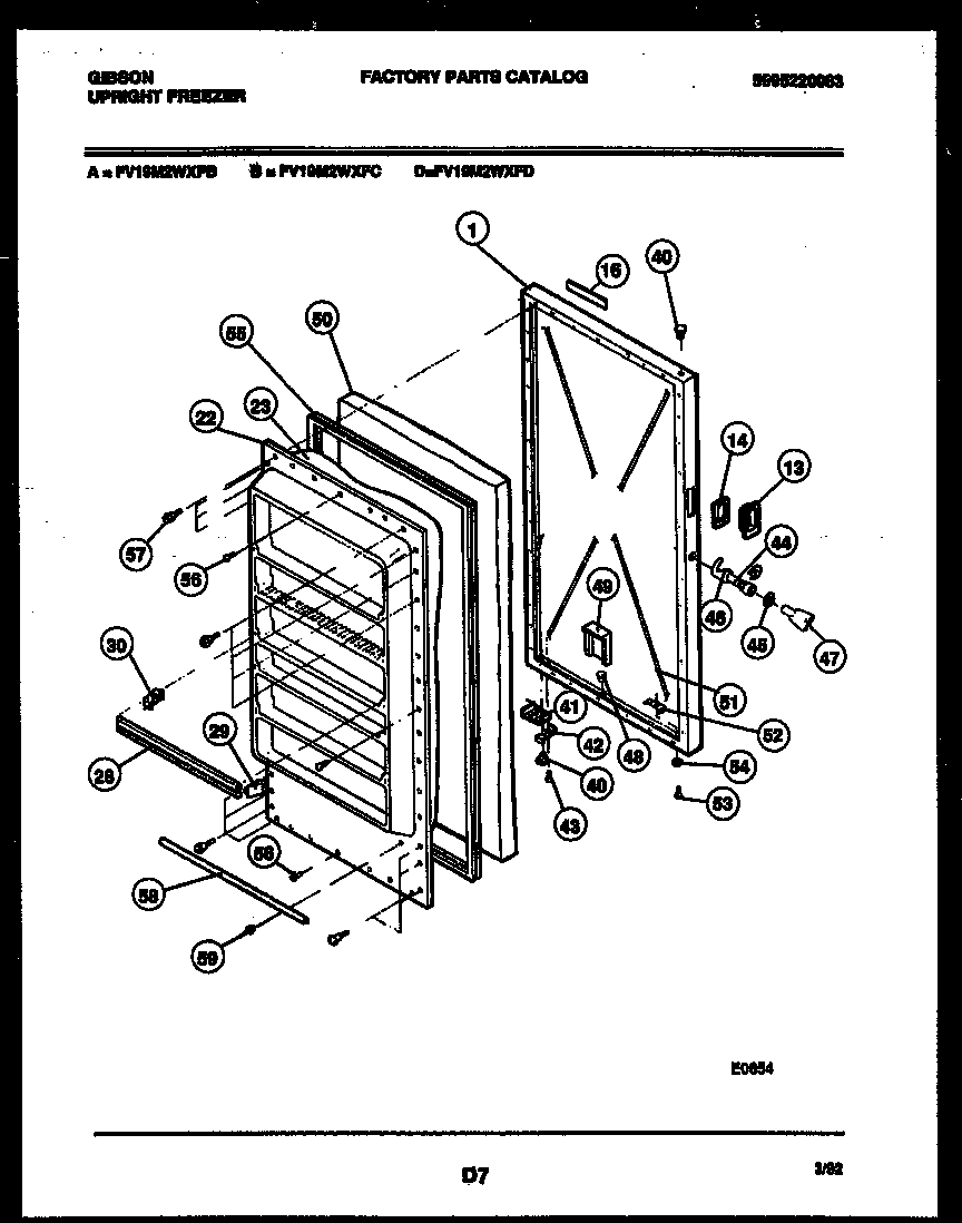 Gibson FV19M2WXFB door parts diagram