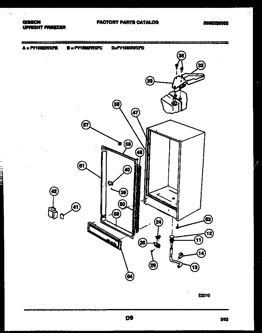 Gibson FV19M2WXFB cabinet parts diagram