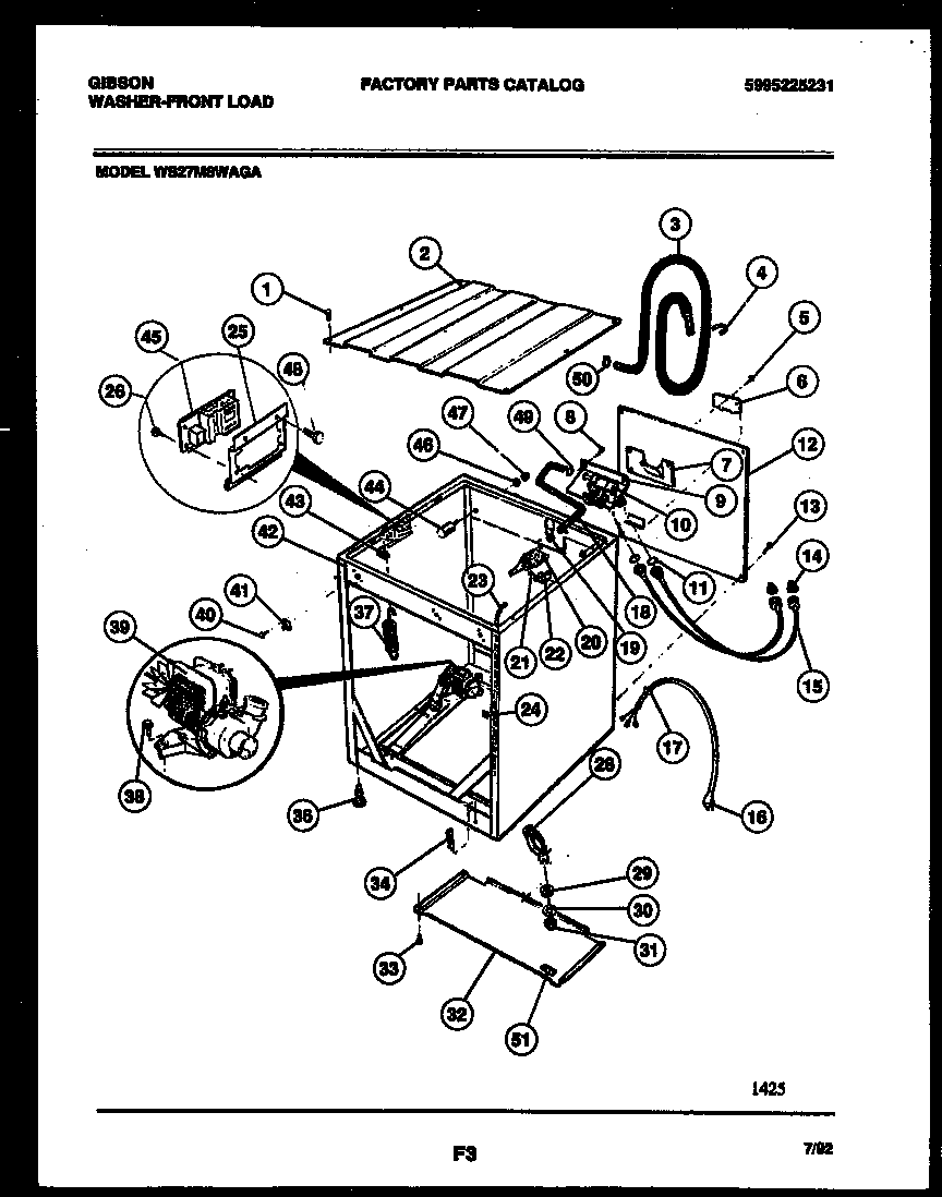 Gibson WS27M8WAGA cabinet parts diagram